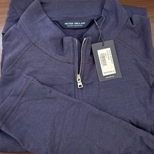 Peter Millar Merino wool Blue zip up sweater,pullover